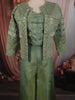 Leaf Green Beads  Embroidered Design Tissue Organza Palazzo Suit with Coat