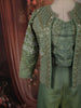 Leaf Green Beads  Embroidered Design Tissue Organza Palazzo Suit with Coat