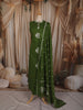 Leaf Green Birds Motif Thread Embroidered Design Cotton Straight Cut Salwar Suit with Dupatta