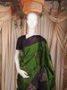 Leaf Green Bold Leaf Zari Woven Design Pure Kanchipuram Silk Saree with Contrast Butta Zari Border