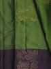 Leaf Green Bold Leaf Zari Woven Design Pure Kanchipuram Silk Saree with Contrast Butta Zari Border