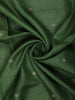 Leaf Green Butta Woven Design Pure Tussar Saree with Floral Thread Work Border