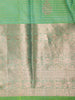 Leaf Green Checked Zari Woven Design Pure Kanchipuram Silk Saree with Zari Border