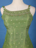 Leaf Green Dotted Design Silk Palazzo Suit - Diadem