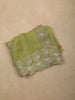 Leaf Green Floral Beads Embroidered Design Tissue Unstitched Salwar Material with Dupatta