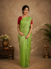 Leaf Green Floral Butta Woven Design Pure Kanchipuram Silk Saree
