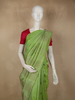 Leaf Green Floral Butta Woven Design Pure Kanchipuram Silk Saree