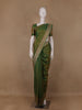 Leaf Green Floral Design Semi Tissue Saree - Diadem