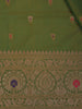 Leaf Green Floral Design Semi Tissue Saree - Diadem