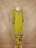 Leaf Green Floral Embroidered Georgette Kaftan Suit - Diadem