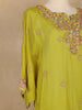 Leaf Green Floral Embroidered Georgette Kaftan Suit - Diadem