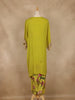 Leaf Green Floral Embroidered Georgette Kaftan Suit - Diadem