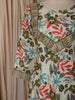 Leaf Green Floral Printed Design Cotton Anarkali Salwar Suit with Dupatta