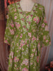 Leaf Green Floral Printed Design Cotton Anarkali Salwar Suit with Matching Dupatta