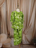 Leaf Green Floral Printed Design Cotton Kids Fancy Wear Co-Ord Set