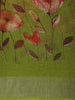 Leaf Green Floral Printed Design Mixed Cotton Casual Wear Saree