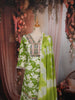 Leaf Green Floral Printed and Mirror Embroidered Design Cotton Straight Cut Salwar Suit with Matching Dupatta