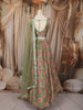 Leaf Green Floral Sequins Embroidered Design Crepe Lehenga with Dupatta