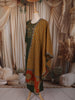 Leaf Green Floral Thread Embroidered Design Cotton Straight Cut Salwar Suit with Dupatta