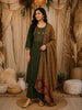 Leaf Green Floral Thread Embroidered Design Cotton Straight Cut Salwar Suit with Dupatta