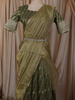 Leaf Green Floral Vine Zari Woven Design Art Silk Kids Pattu Pavadai with Matching Dupatta and Designer Hip Belt