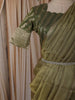 Leaf Green Floral Vine Zari Woven Design Art Silk Kids Pattu Pavadai with Matching Dupatta and Designer Hip Belt