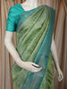 Leaf Green Floral Vine Zari Woven Design Pure Kanchipuram Silk Bridal Saree with Contrast Zari Border