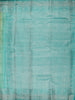 Leaf Green Floral Vine Zari Woven Design Pure Kanchipuram Silk Bridal Saree with Contrast Zari Border