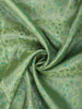 Leaf Green Floral Vine Zari Woven Design Pure Kanchipuram Silk Bridal Saree with Contrast Zari Border
