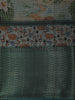 Leaf Green Floral Woven Design Semi Silk Saree with Zari Border