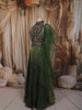 Leaf Green Heavy Beads and Mirror Embroidered Design Organza Party Wear Lehenga With Matching Dupatta