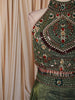 Leaf Green Heavy Beads and Mirror Embroidered Design Organza Party Wear Lehenga With Matching Dupatta