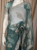 Leaf Green Leaf Butta Stone Embellished Design Organza Party Wear Saree with Designer Border