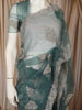 Leaf Green Leaf Butta Stone Embellished Design Organza Party Wear Saree with Designer Border