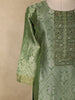 Leaf Green Paisley Zari Woven Design Banarasi silk Salwar Suit with Dupatta