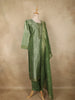 Leaf Green Paisley Zari Woven Design Banarasi silk Salwar Suit with Dupatta