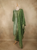 Leaf Green Paisley Zari Woven Design Banarasi silk Salwar Suit with Dupatta