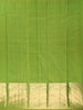 Leaf Green Striped Zari Woven Design Pure Kanchipuram Silk Saree with Zari Border