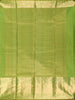 Leaf Green Striped Zari Woven Design Pure Kanchipuram Silk Saree with Zari Border