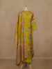 Lemon Green Floral Printed Cotton Salwar Suit With Dupatta