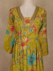 Lemon Green Floral Printed Cotton Salwar Suit With Dupatta
