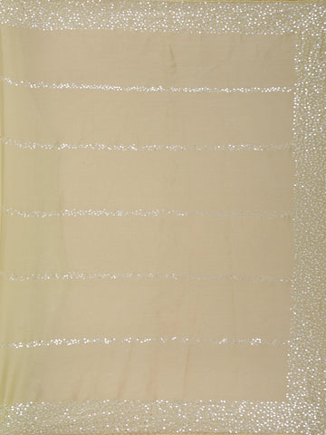 Lemon Green Sequin Embellishments Organza Saree - Diadem