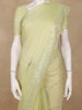 Lemon Green Sequin Embellishments Organza Saree - Diadem