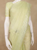 Lemon Green Sequin Embellishments Organza Saree - Diadem
