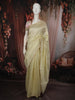 Lemon Yellow Checked Zari Woven Design Pure Tussar Saree with Designer Border