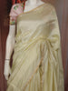Lemon Yellow Checked Zari Woven Design Pure Tussar Saree with Designer Border