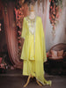 Lemon Yellow Floral Embroidered Cotton Salwar Suit with Dupatta