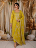 Lemon Yellow Floral Sequins Embroidered Design Tissue Silk Salwar Suit with Dupatta