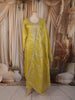 Lemon Yellow Floral Sequins Embroidered Design Tissue Silk Salwar Suit with Dupatta