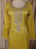 Lemon Yellow Floral Sequins Embroidered Design Tissue Silk Salwar Suit with Dupatta